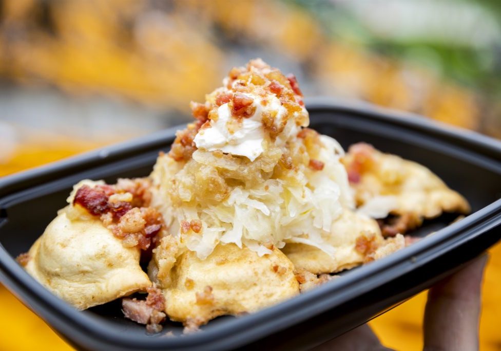 A hot and fresh pierogi platter from Pierogi House at Acrisure Stadium