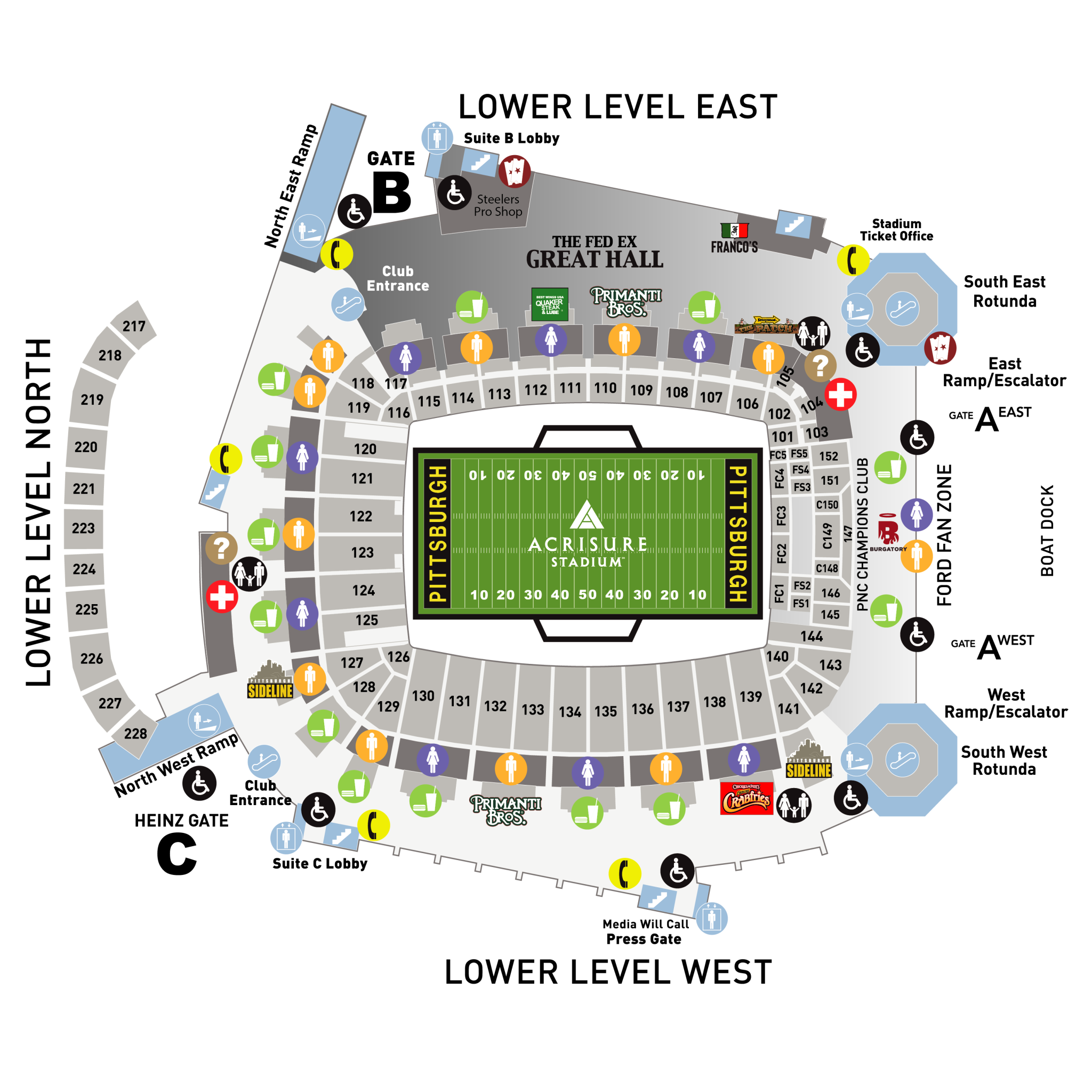 Maps and Seating Charts Acrisure Stadium in Pittsburgh, PA