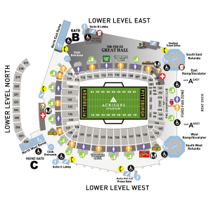 Maps and Seating Charts - Acrisure Stadium in Pittsburgh, PA