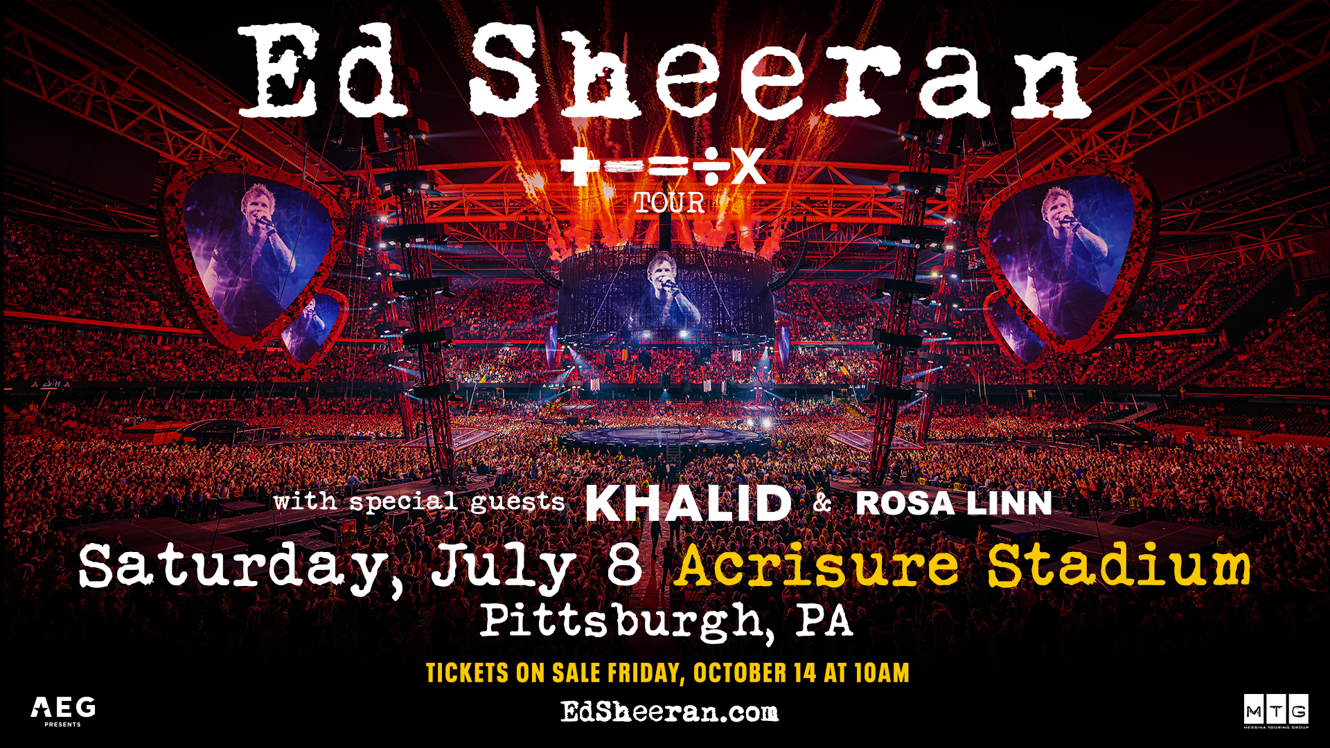 Ed Sheeran's Mathematics Tour 2023 - Saturday, July 8, 2023 at Acrisure Stadium