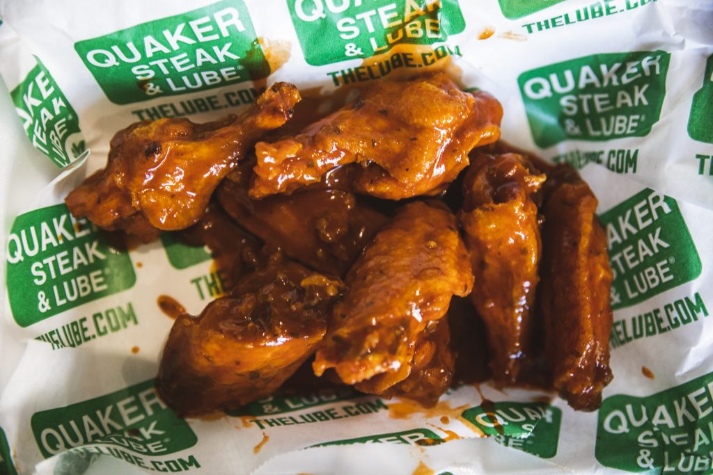Hot and saucy wings from Quaker Steak & Lube at Acrisure Stadium