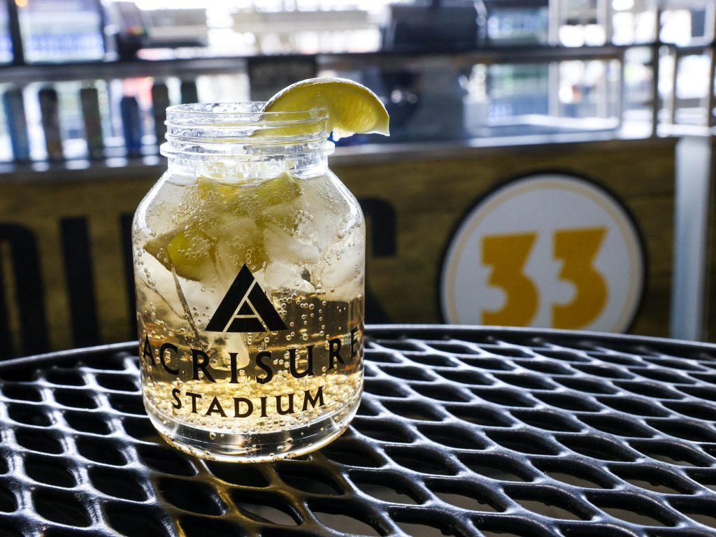 An ice cold mixed drink from Spirits 33 at Acrisure Stadium