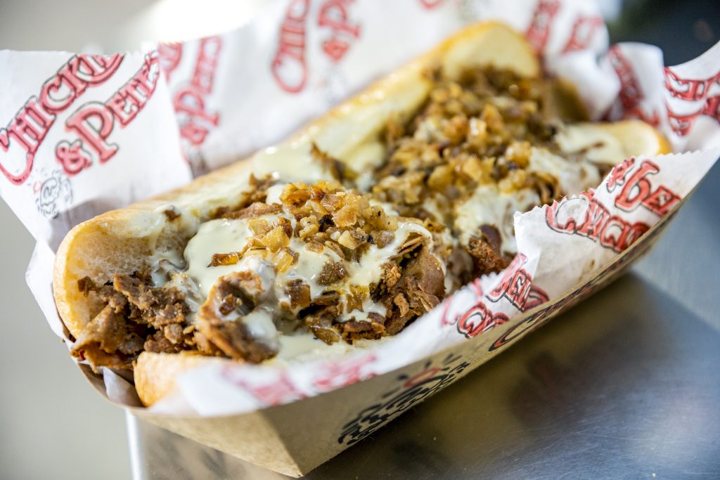 A hot and fresh cheesesteak from Chickie's & Pete's at Acrisure Stadium