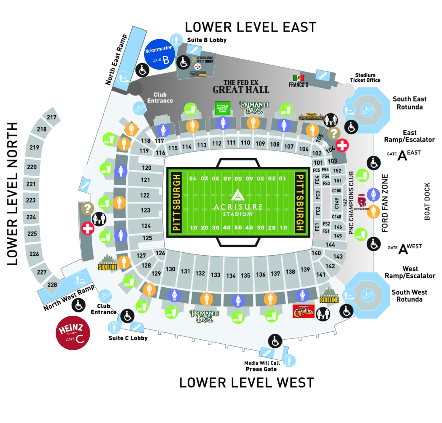 Maps and Seating Charts - Acrisure Stadium in Pittsburgh, PA