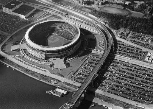 Three Rivers Stadium Opening Day on July 16, 1970, when the Pirates played against the Cincinnati Reds.