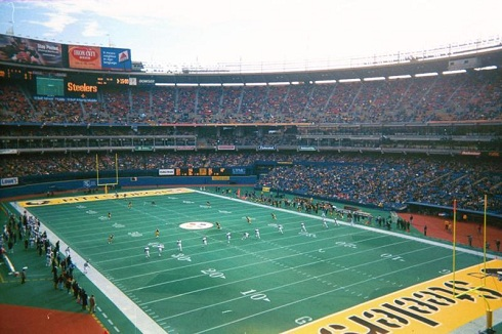 The Pittsburgh Steelers playing their first game in Three Rivers Stadium against the Houston Oilers on Sept. 20, 1970.