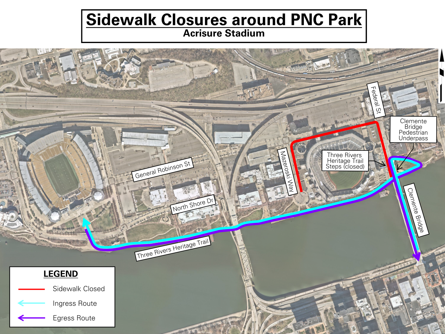 PNC Park Sidewalk Closures - 12-17-2024