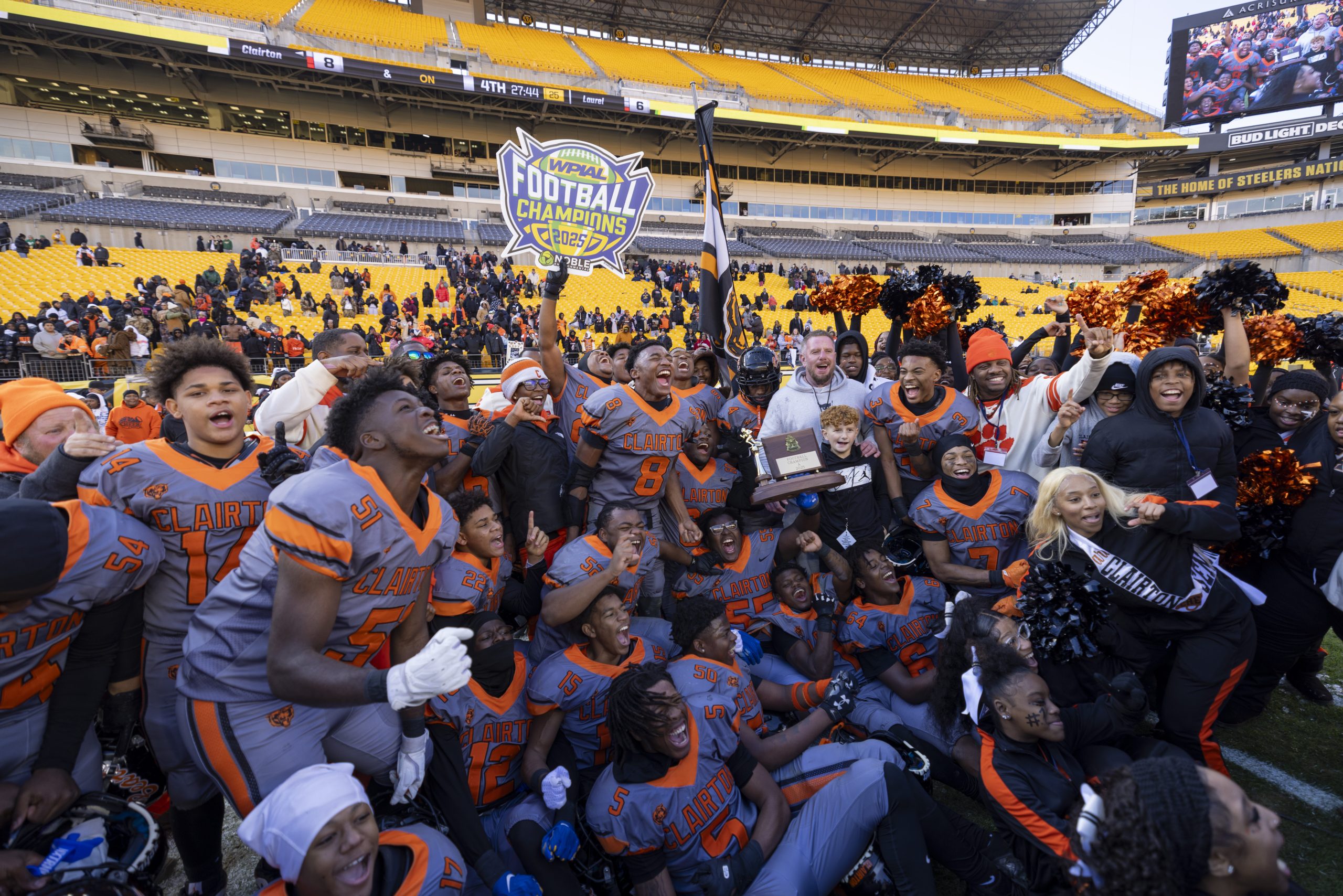 Laurel Spartans and Clairton Bears play in the 1A WPIAL Football Championship at Acrisure Stadium Saturday, Nov. 22, 2025 in Pittsburgh, PA. (Mariah Wild / Pittsburgh Steelers)