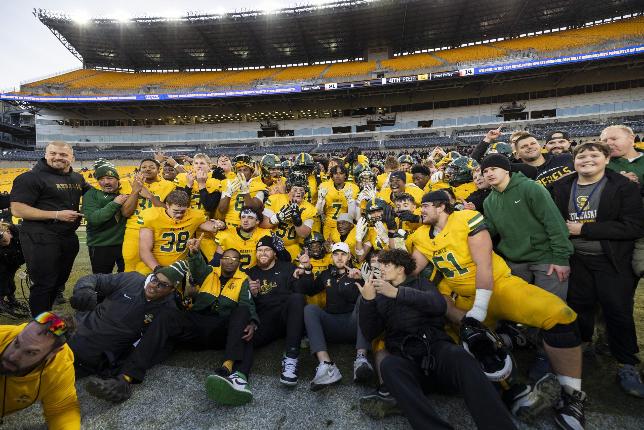 Seton LaSalle Rebels and Steel Valley Ironman play in the 2A WPIAL Football Championship at Acrisure Stadium Saturday, Nov. 22, 2025 in Pittsburgh, PA. (Mariah Wild / Pittsburgh Steelers)