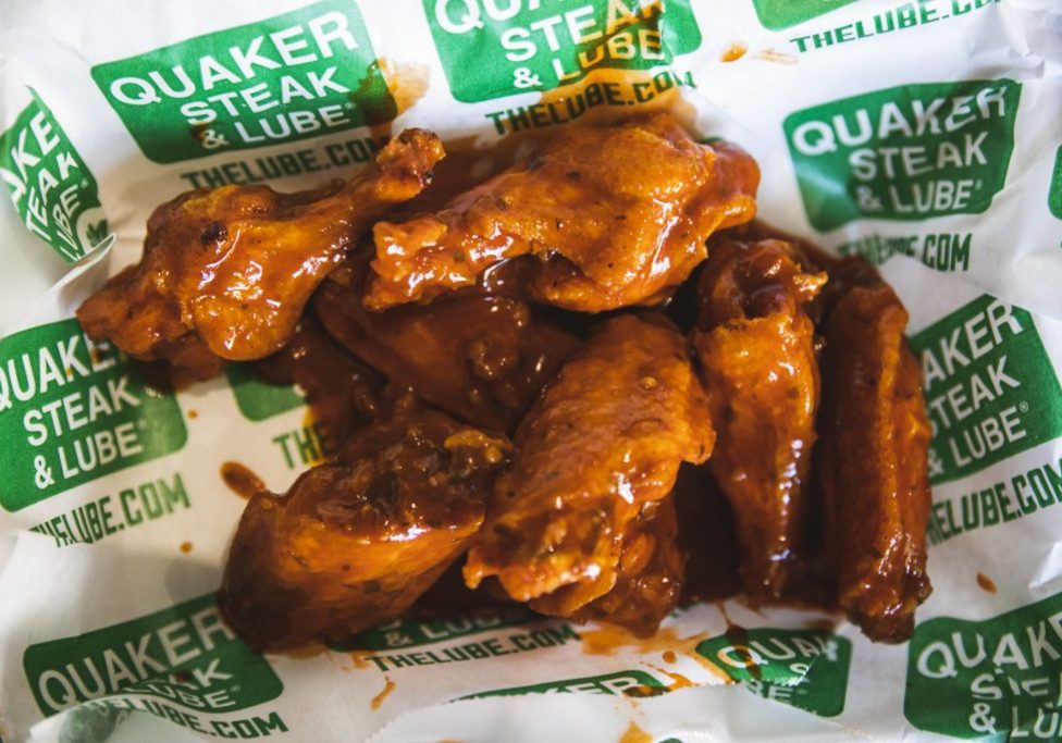 Hot and saucy wings from Quaker Steak & Lube at Acrisure Stadium